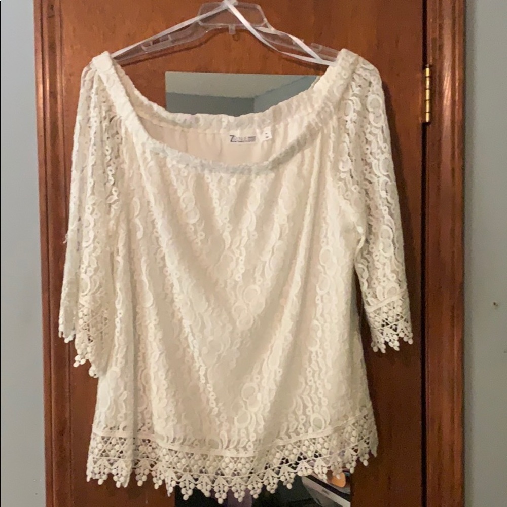 Off the shoulder lace top